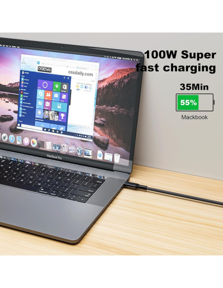 Cable USB C 3.1 2m 10Gbps 100W 4K Thunderbolt Compatible Cable USB C 3.1 2m 10Gbps 100W 4K Thunderbolt Compatible