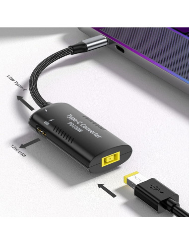 Adaptador USB-C BEYEE a Slim-Tip Cuadrado 100W 3 Puertos