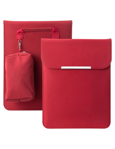 Funda para portátil 13-14" Amlanpin PU impermeable Burdeos