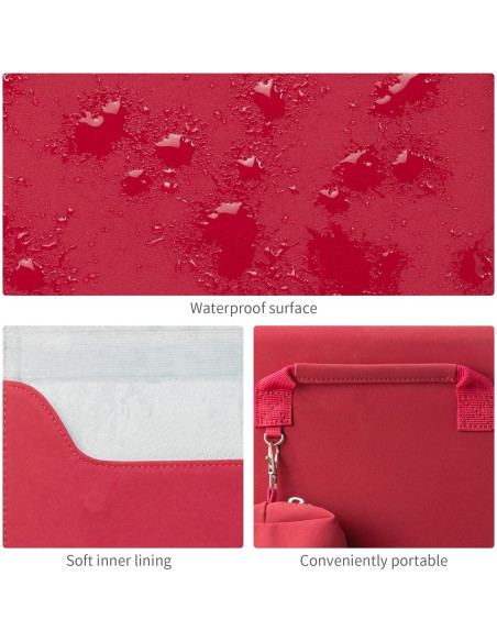 Funda para portátil 13-14" Amlanpin PU impermeable Burdeos