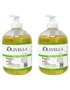 Jabón Líquido de Cara y Cuerpo Olivella 480 ml (Paquete de 2)