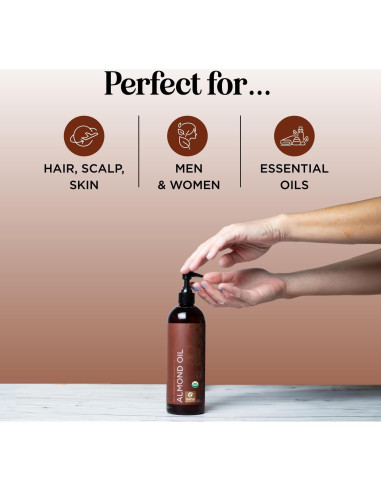 Aceite de Almendra Dulce Orgánico Maple Holistics 473ml - Hidratante Piel y Cabello