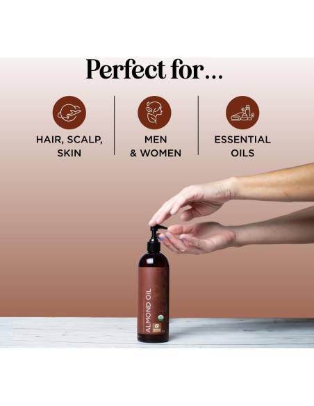 Aceite de Almendra Dulce Orgánico Maple Holistics 473ml - Hidratante Piel y Cabello