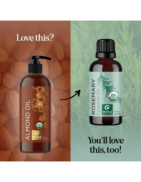 Aceite de Almendra Dulce Orgánico Maple Holistics 473ml - Hidratante Piel y Cabello