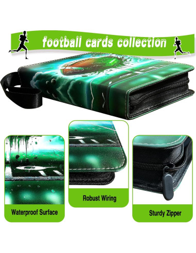 Carpeta de Tarjetas COYORO para Fútbol 400 Bolsillos Verde