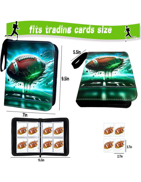 Carpeta de Tarjetas COYORO para Fútbol 400 Bolsillos Verde