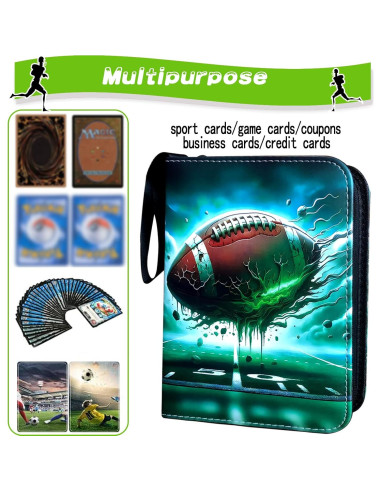 Carpeta de Tarjetas COYORO para Fútbol 400 Bolsillos Verde