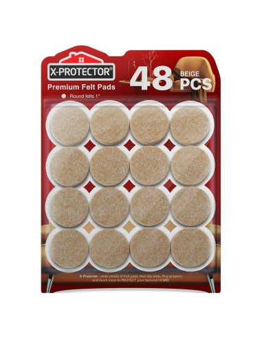 Almohadillas de Fieltro X-PROTECTOR 48 Piezas 2.54 cm Beige