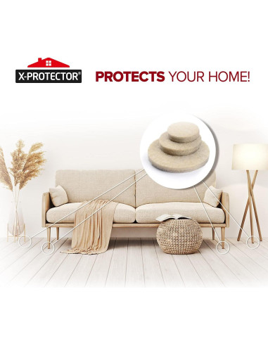 Almohadillas de Fieltro X-PROTECTOR 48 Piezas 2.54 cm Beige