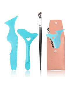 Plantilla de Delineador Reutilizable JIAXIN - 3 Piezas Azul