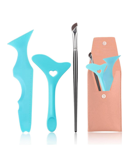 Plantilla de Delineador Reutilizable JIAXIN - 3 Piezas Azul