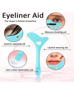 Plantilla de Delineador Reutilizable JIAXIN - 3 Piezas Azul 2