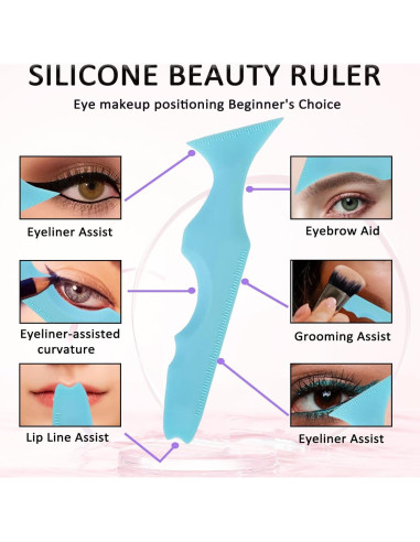 Plantilla de Delineador Reutilizable JIAXIN - 3 Piezas Azul