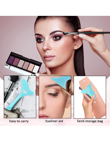 Plantilla de Delineador Reutilizable JIAXIN - 3 Piezas Azul