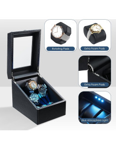 Enrollador de Relojes Automáticos JuviPerpric 6+6 con Luz LED 2