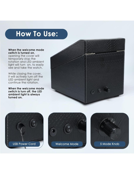 Enrollador de Relojes Automáticos JuviPerpric 6+6 con Luz LED