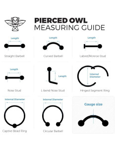 Juego de 10 Studs Retenedores Acrílico Claro 20GA - Pierced Owl 2