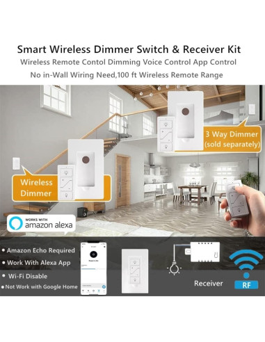 Interruptor de Luz Inalámbrico Inteligente Nexete con Receptor