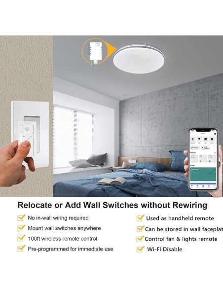 Interruptor de Luz Inalámbrico Inteligente Nexete con Receptor Interruptor de Luz Inalámbrico Inteligente Nexete con Receptor