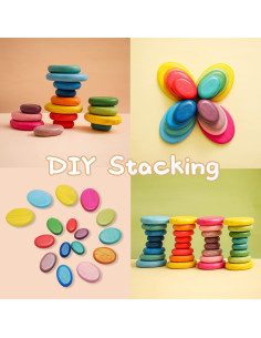 Bloques de Apilamiento de Madera OESSUF 16 Piezas Seguros 2