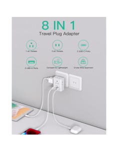 Adaptador de Enchufe Mifaso Tipo A 4 Salidas y 4 USB Japón 2