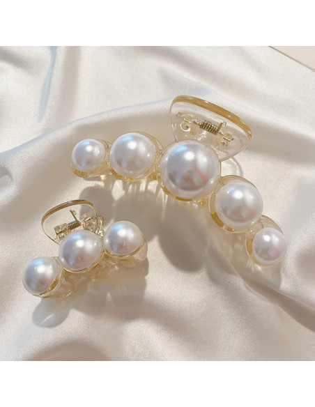 Clips de Garra de Perla Mehayi - 4 Piezas para Cabello Grueso