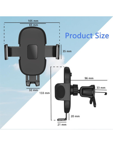 Soporte para Teléfono de Coche TAPMEI 2025 Universal Negro