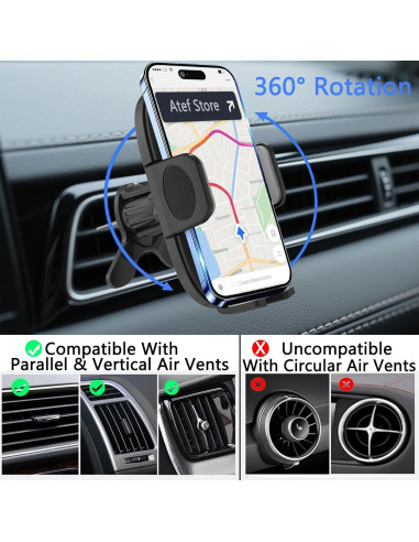 Soporte para Teléfono de Coche TAPMEI 2025 Universal Negro