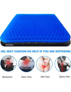 Cojín de Gel Helishy para Silla de Ruedas y Oficina 40x35 cm 2