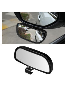 Espejo Convexo de Punto Ciego Mandark para Auto Negro 14.5x6.5cm