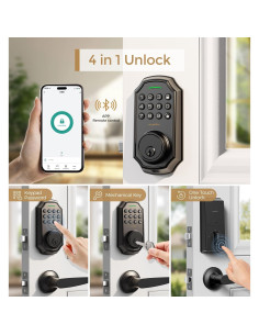 Cerradura inteligente Arpha D180H con teclado y manijas - 100 códigos 2