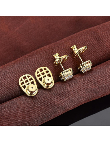 Resortes para Pendientes EBFDOH Oro 18K 4 Piezas Soporte Duradero