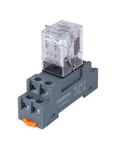 Relé Electromagnético 10A 6V CC con Base y LED - MY2NJ