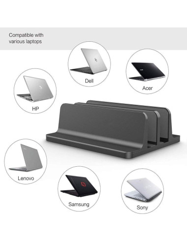 Soporte Vertical para Laptop POANW Ajustable hasta 43 cm Negro