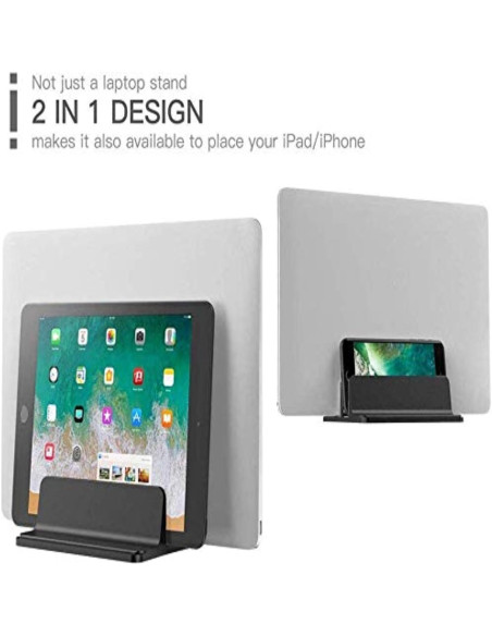 Soporte Vertical para Laptop POANW Ajustable hasta 43 cm Negro