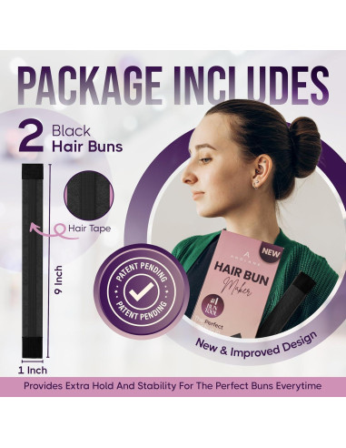 Fabricador de moños Andlane - Clip fácil para cabello largo - Paquete de 2