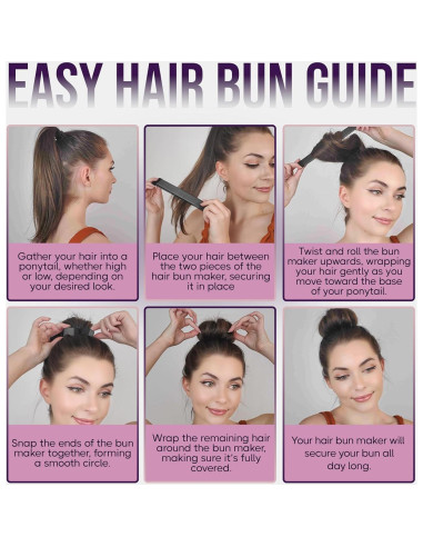 Fabricador de moños Andlane - Clip fácil para cabello largo - Paquete de 2