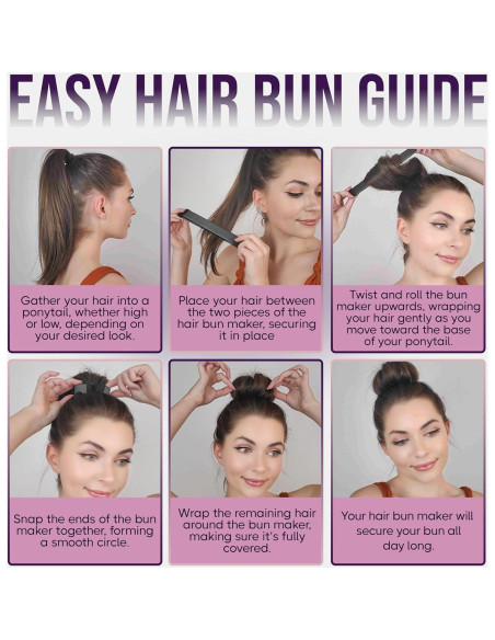 Fabricador de moños Andlane - Clip fácil para cabello largo - Paquete de 2