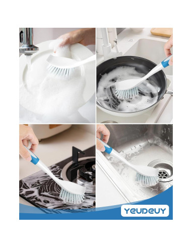 Cepillo para Platos Yeudeuy - Paquete de 4 Azul Multiusos