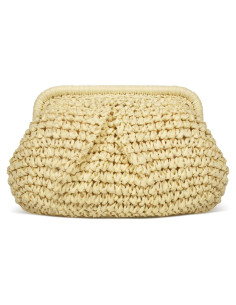 Bolso de mano de paja FUKEFUKEUS beige 26x20x6 cm verano