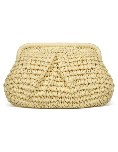Bolso de mano de paja FUKEFUKEUS beige 26x20x6 cm verano