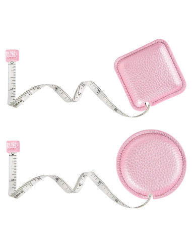 Cinta Métrica Retráctil Z 2 Metros Doble Cara Rosa Brillante