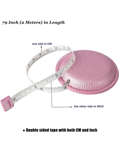 Cinta Métrica Retráctil Z 2 Metros Doble Cara Rosa Brillante