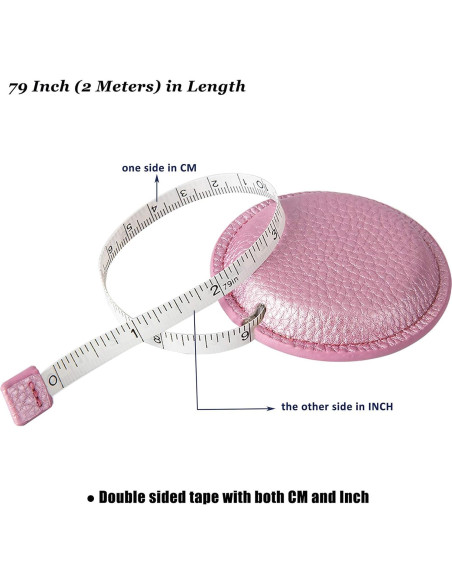 Cinta Métrica Retráctil Z 2 Metros Doble Cara Rosa Brillante