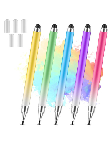 Lápices Stylus Universales 2 en 1 AmberVec - Paquete de 5 Colores