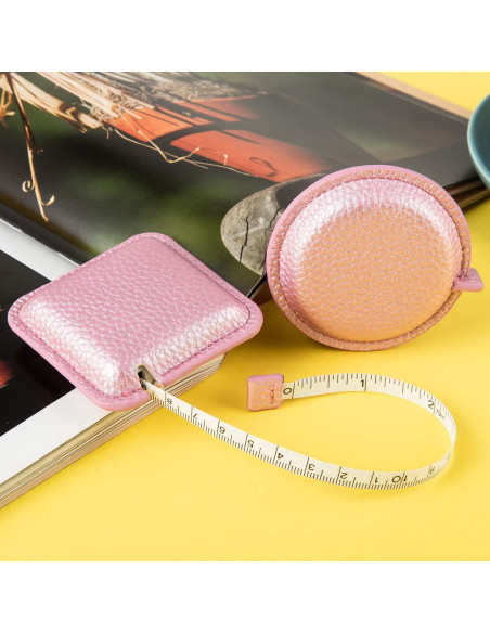 Cinta Métrica Retráctil Z 2 Metros Doble Cara Rosa Brillante