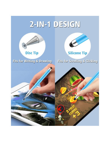 Lápices Stylus Universales 2 en 1 AmberVec - Paquete de 5 Colores