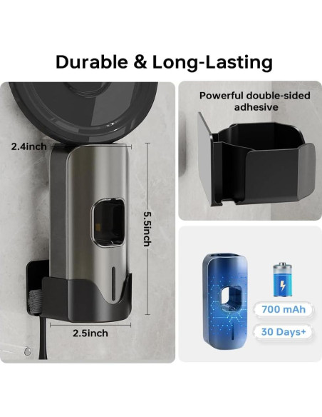 Dispensador Automático de Pasta de Dientes TuCao Gris con Soporte