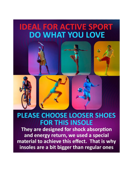 Plantillas Deportivas CRUVHEAL con Amortiguación - Talla S