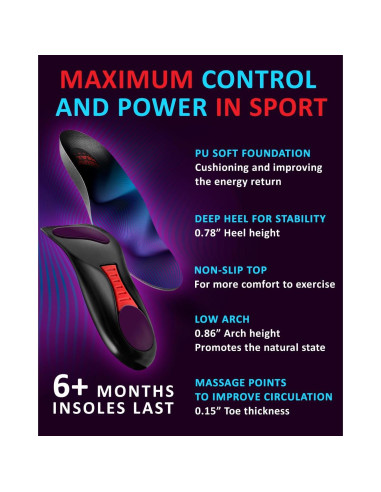 Plantillas Deportivas CRUVHEAL con Amortiguación - Talla S